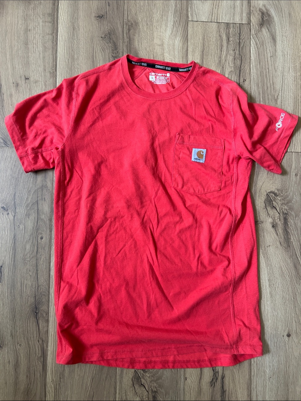Carhartt Short-Sleeve Pocket Tees in Red, Blue & Orange (3-Pack) - Picture 4 of 4